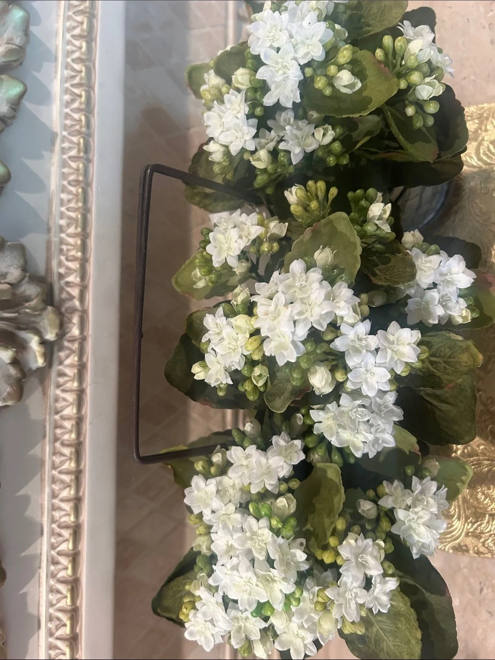 White Kalanchoe Floral Trio in Decorative Pots -